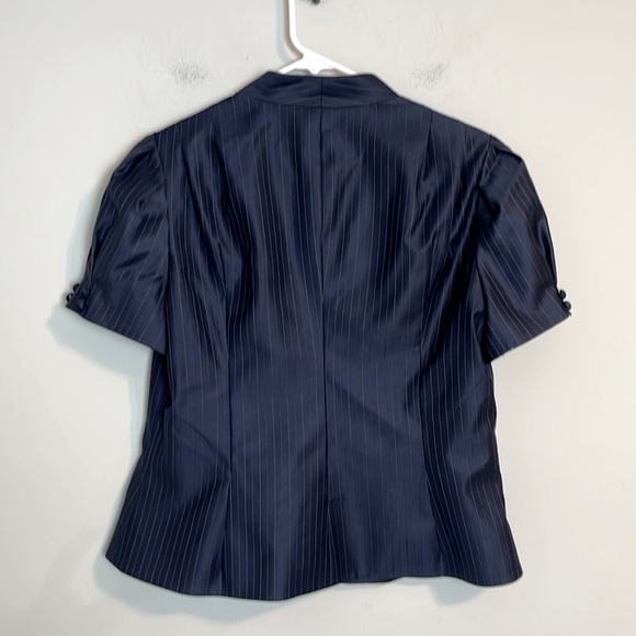 Christian Dior Paris short sleeve pinstripe blazer top - Picture 4 of 12